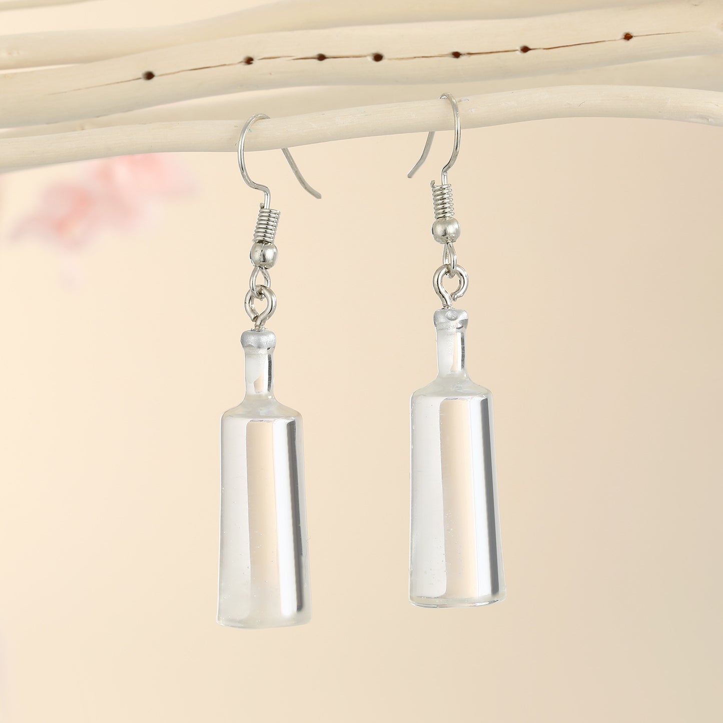 Wholesale Vodka Bottle Pendant Earrings with Letter and Plain Options