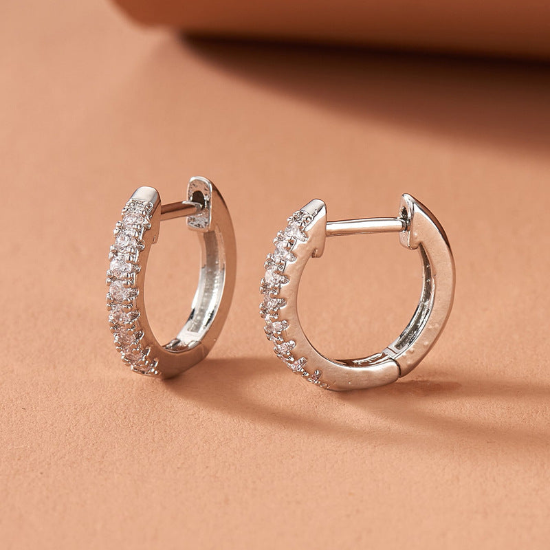 Simple Geometric Heart Zirconia Alloy Earrings