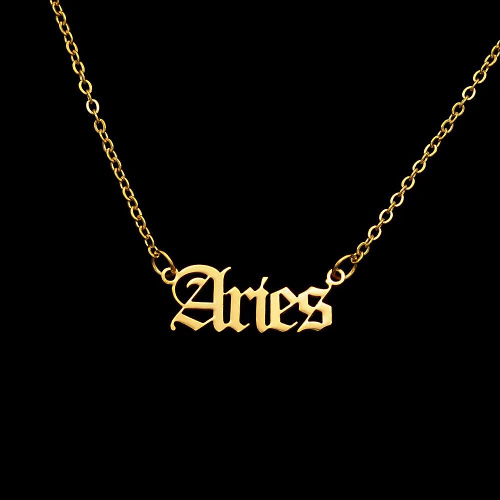 Fashion Zodiac Stainless Steel Pendant Necklace