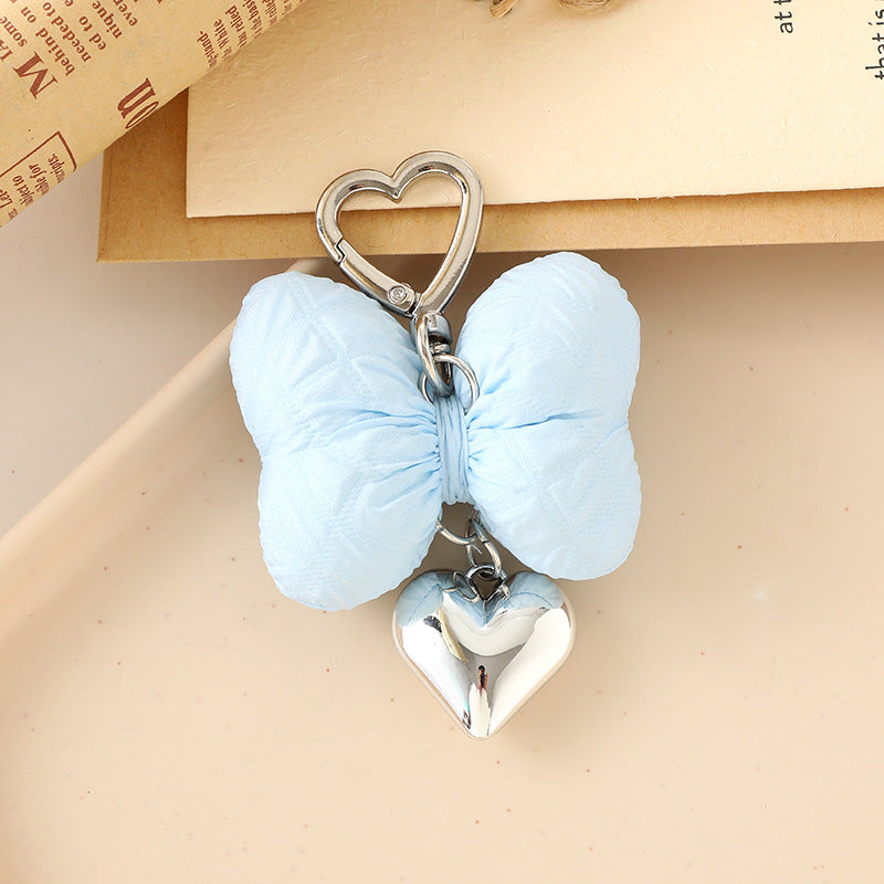 Sweet Heart Bow Knot Macaron Keychain Pendant