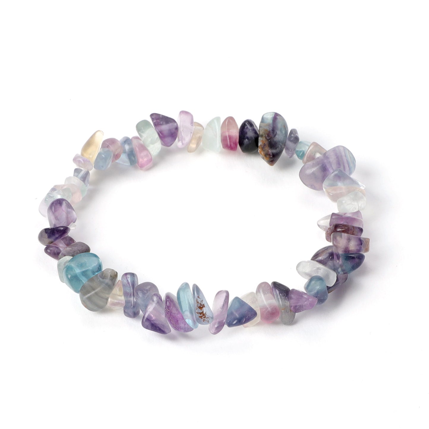 Irregular Stone Beaded Bracelet with Multicolor Natural Crystal Beads