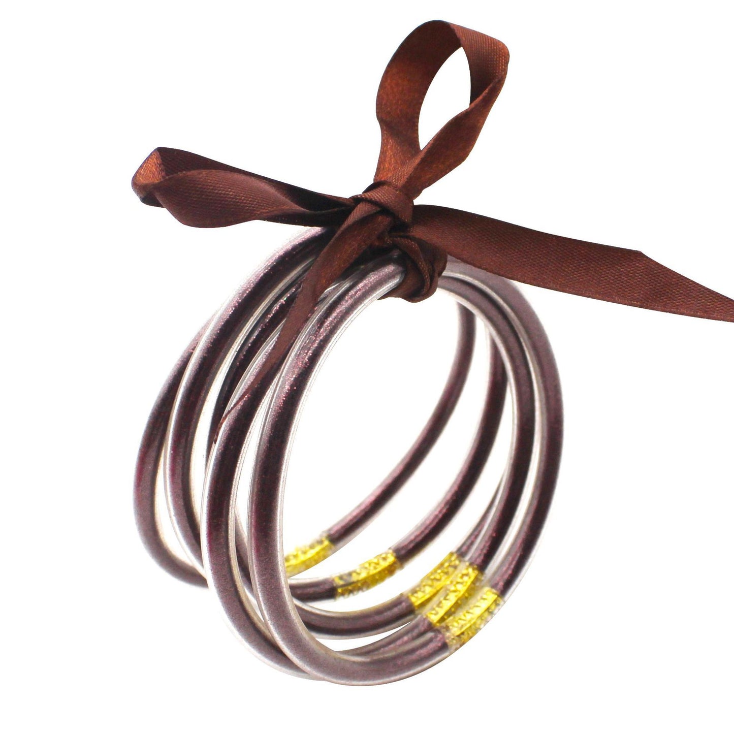Fashion Multi-Layer Silicone Ribbon Glitter Women's Bangle Bracelet