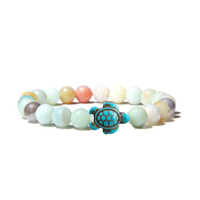 Retro Tortoise Turquoise Agate Tiger Eye Unisex Stretch Bracelet
