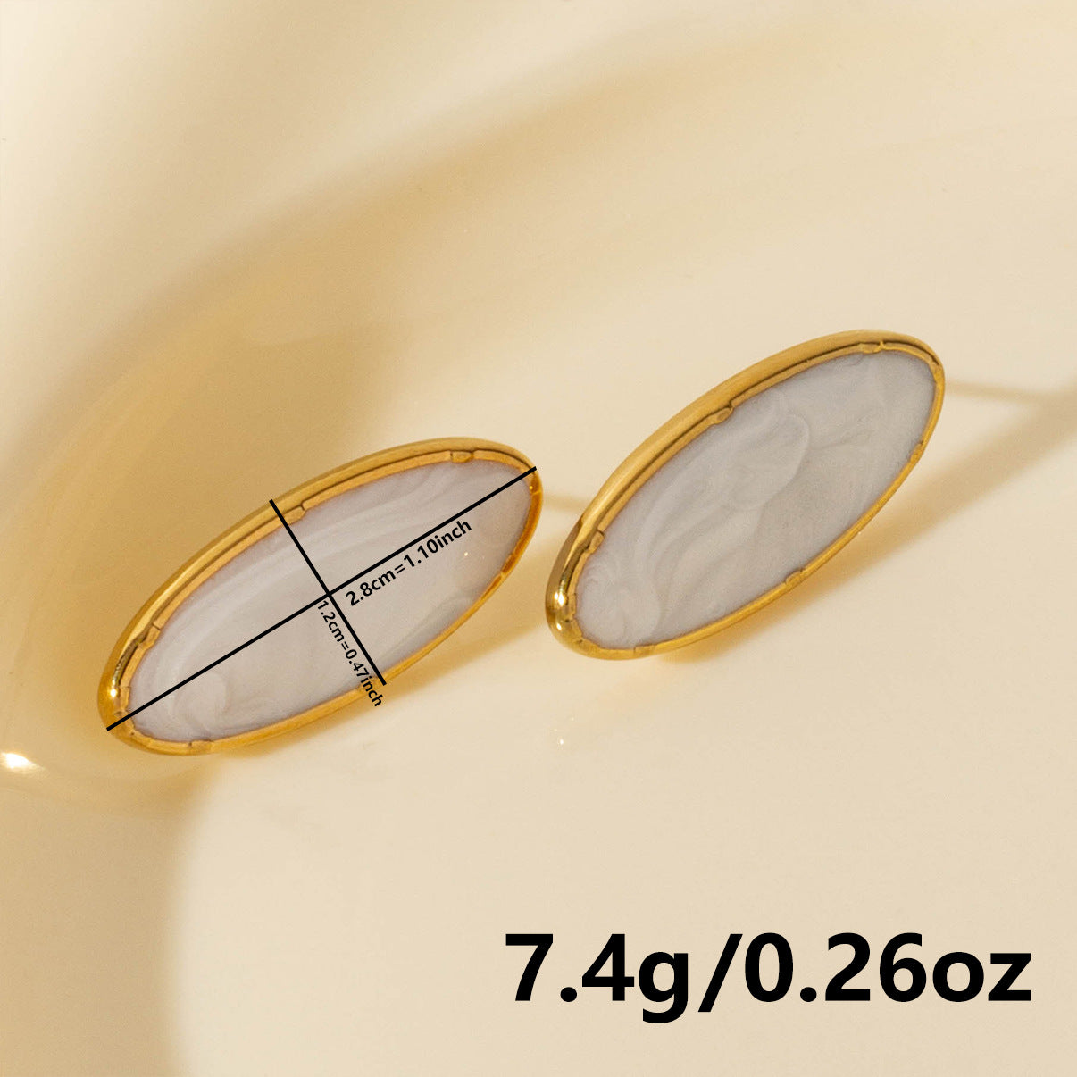 Elegant Geometric Oval Stainless Steel Stud Earrings