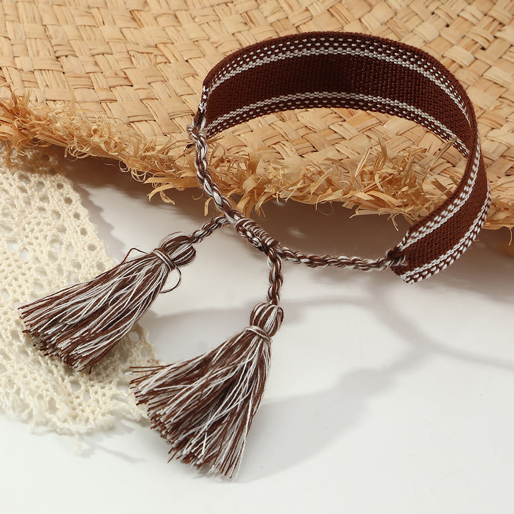 Creative Bohemian Letter Braided Tassel Bracelet
