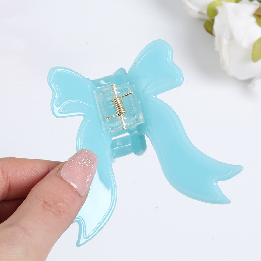 Women's Bow Knot Acetate Hair Claw Clip with Butterfly Design