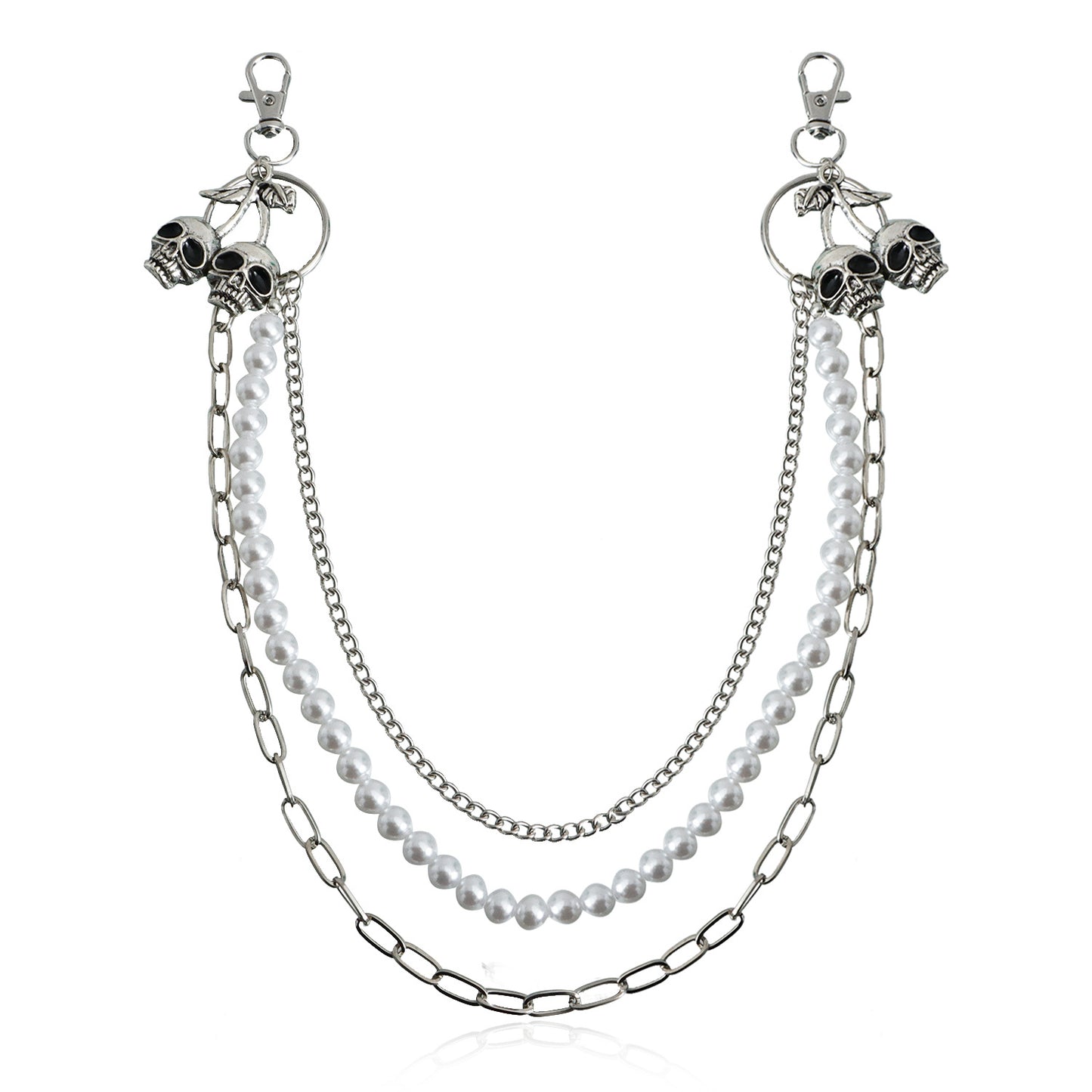 Simple Style Heart Cutout Multi-Layer Metal Chain Belt for Women