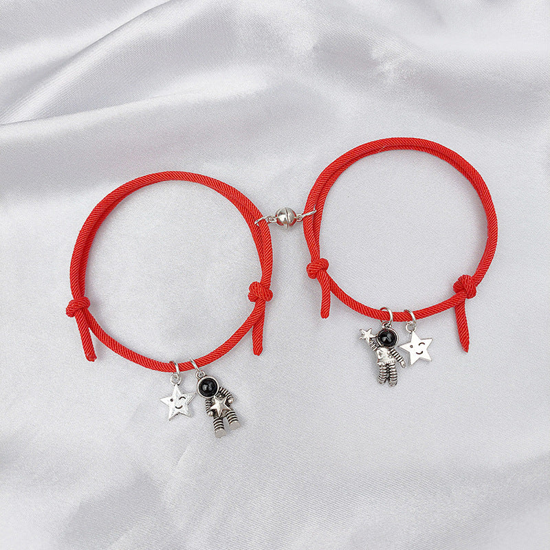 Magnetic Spaceman Couple Bracelet Set - European and American Style