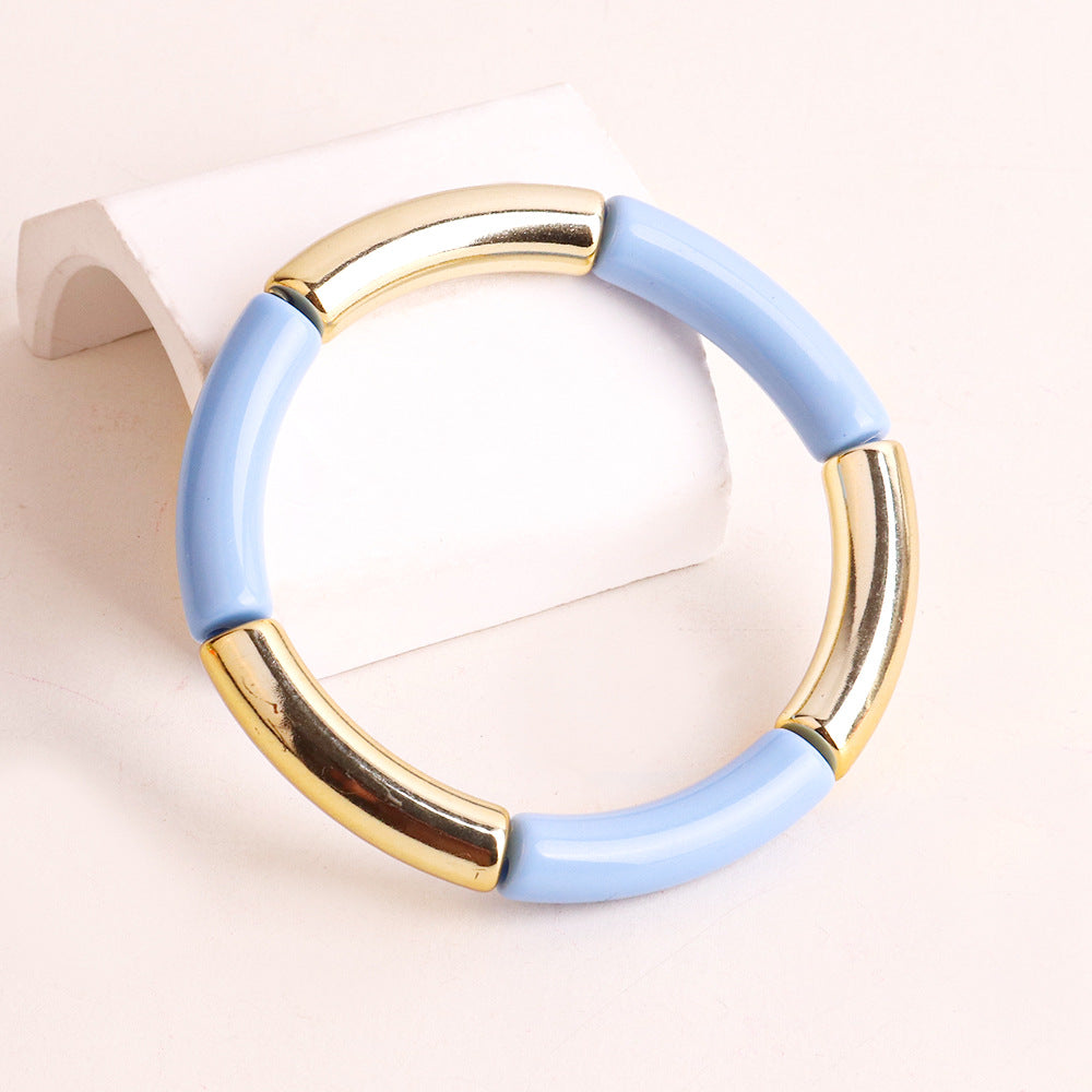Fashion Acrylic Women's Bangle Bracelet - Multicolor Elastic Design