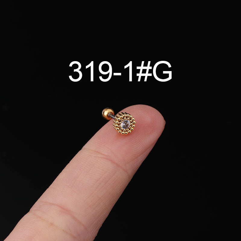 Fashion Zircon Copper and Stainless Steel Ear Studs