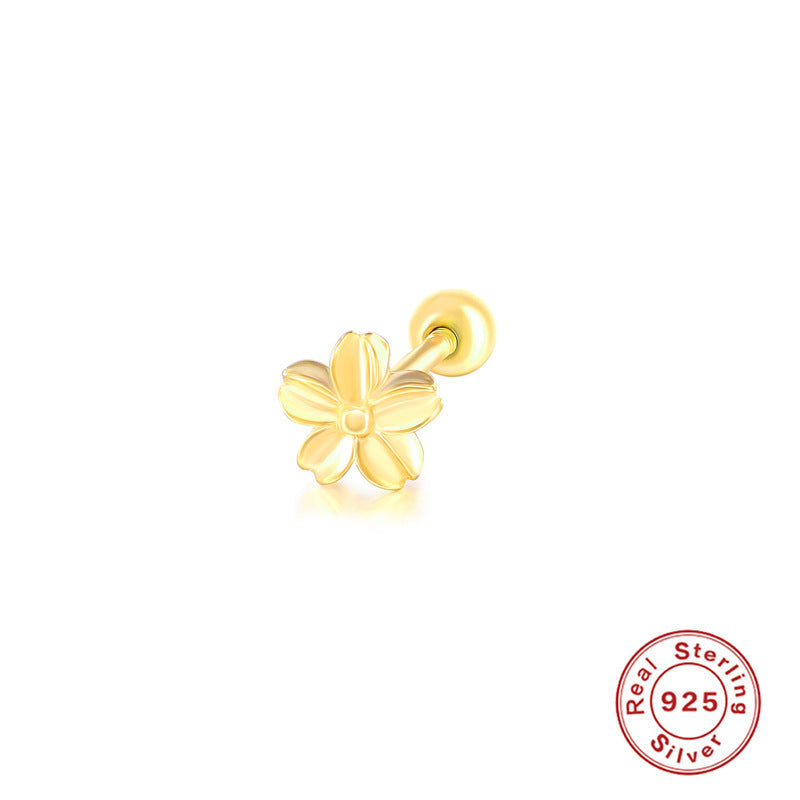 Sterling Silver Zircon Inlay Stud Earrings for Women