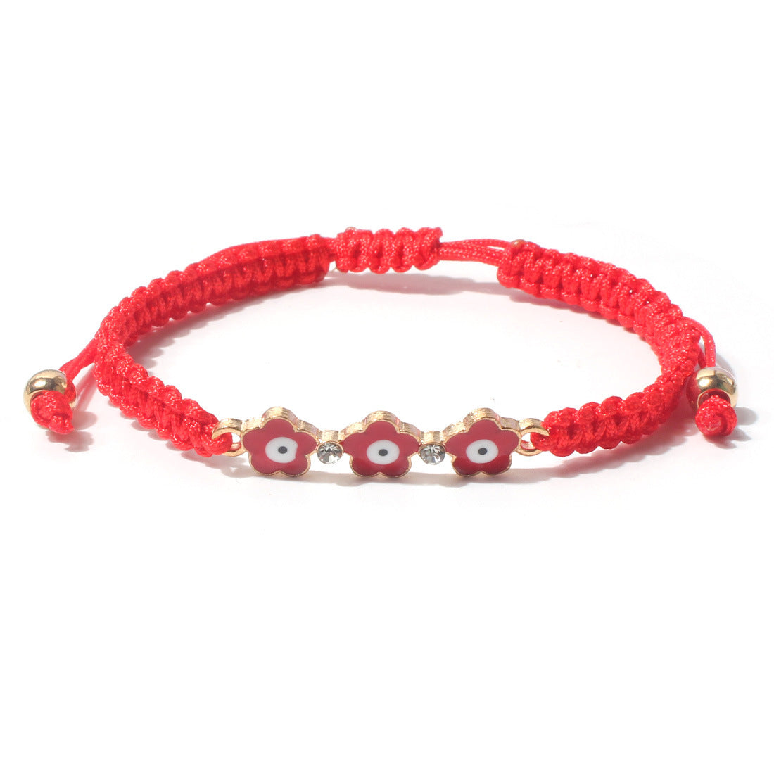 Fashion Evil Eye Heart Flower Woven Bracelet