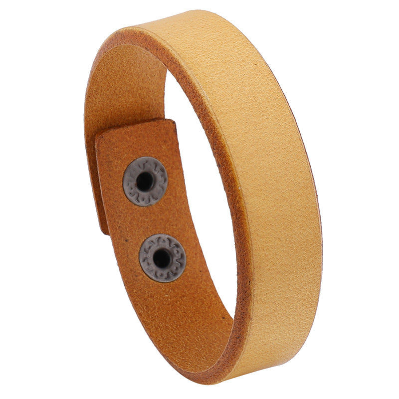 Casual Multicolor Alloy Magnetic Clasp Glossy Cowhide Punk Bracelet