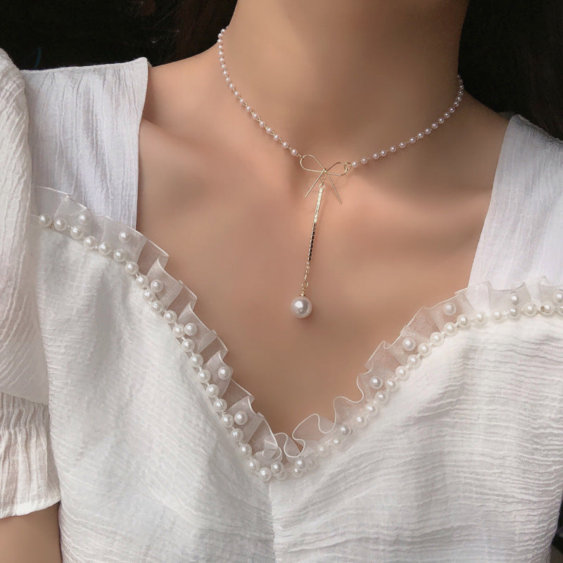 Elegant Pearl Multi-Layered Alloy Choker Necklace