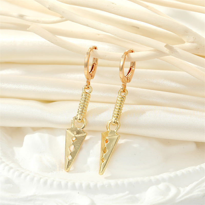 Punk Alloy Rose Cross Bull Head Rocket Earrings