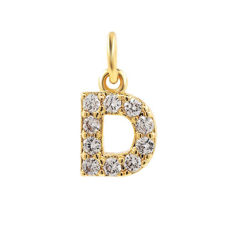 Bohemian 18K Gold Plated Alphabet Necklace with Zircon Charms