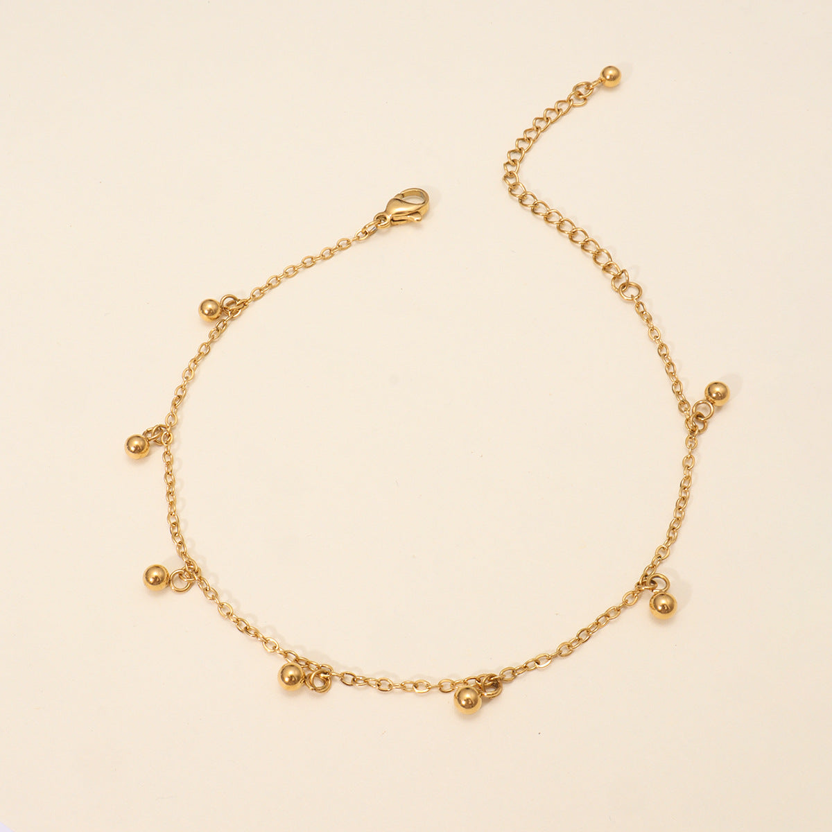 Minimalist 18k Gold Plated Stainless Steel Figaro Box Chain Anklet