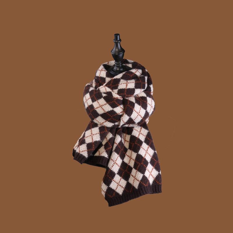 Unisex Lattice Elk Wool Crochet Lace Cotton Linen Winter Scarf