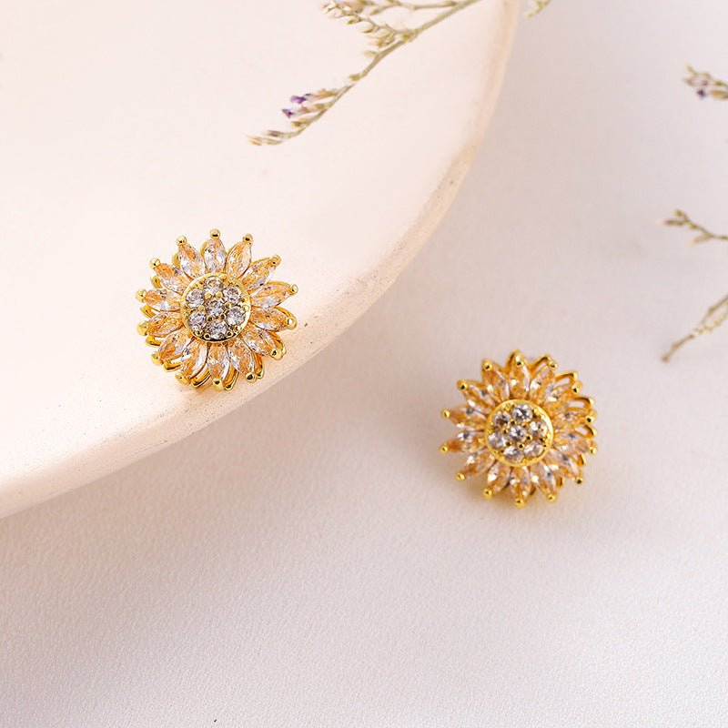 INS Style Geometric Titanium Steel Zircon Jewelry Set - Necklace, Earrings, and Ring