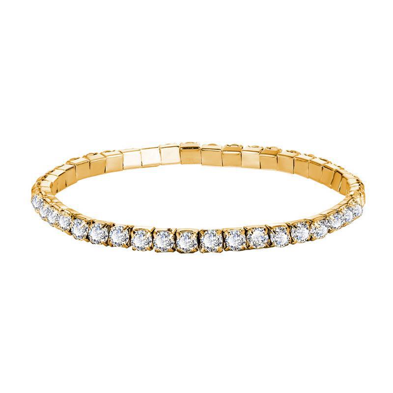 Heart-Shaped Crystal Zircon Alloy Bracelet with Roman Design