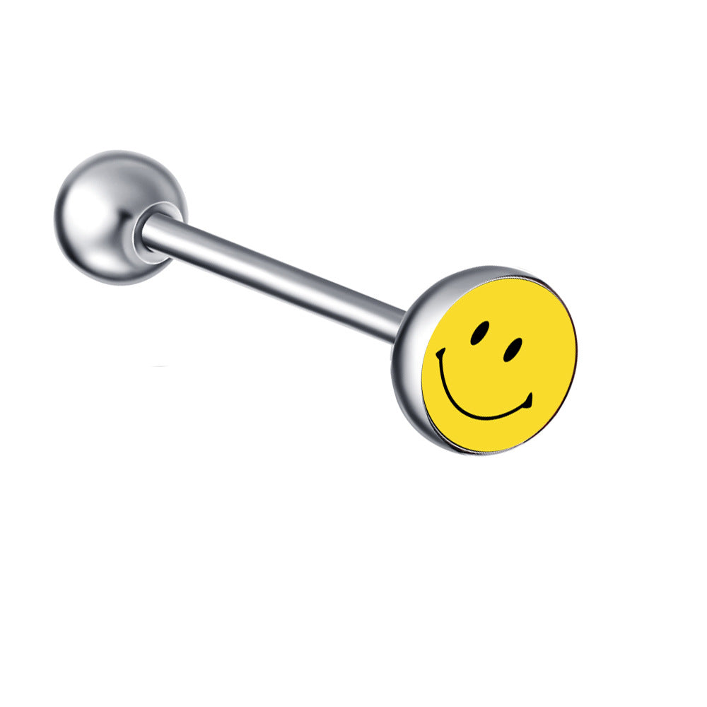 Ethnic Insect Design Stainless Steel Enamel Tongue Barbell