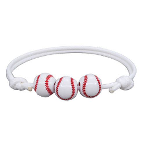 Acrylic Sports Bracelet - Basketball, Football, Baseball, Tennis Unisex Handmade Cord Design
