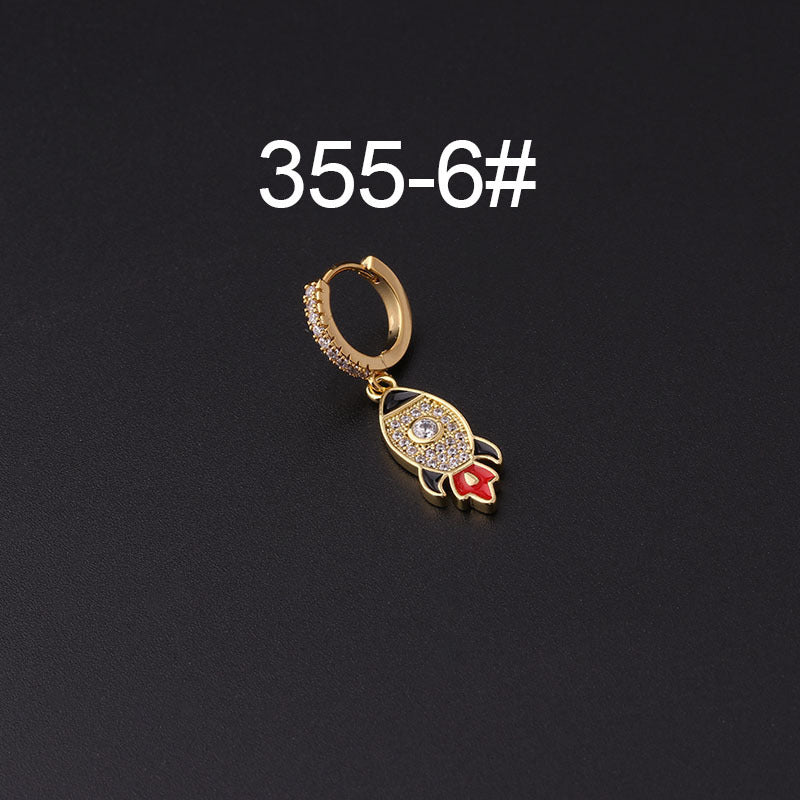 Gold Plated Geometric Zircon Star Drop Earrings