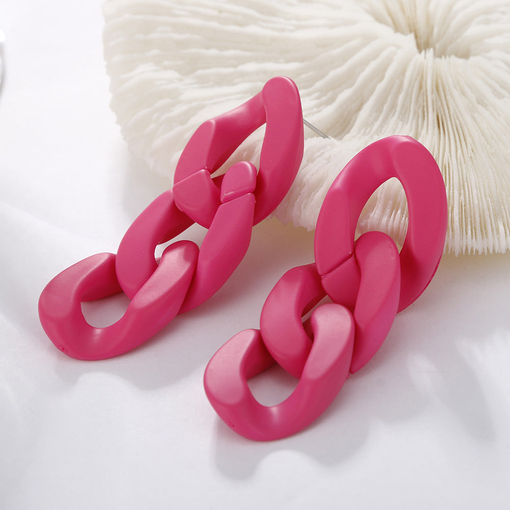 Hollow Chain Multicolor Acrylic Earrings for Women