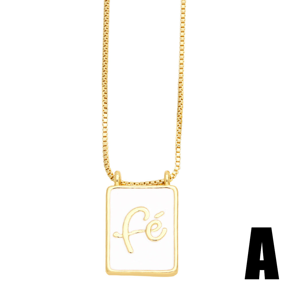 Casual Human Heart & Madonna Cross Rectangle Pendant Necklace - 18K Gold Plated Stainless Steel Long Necklace