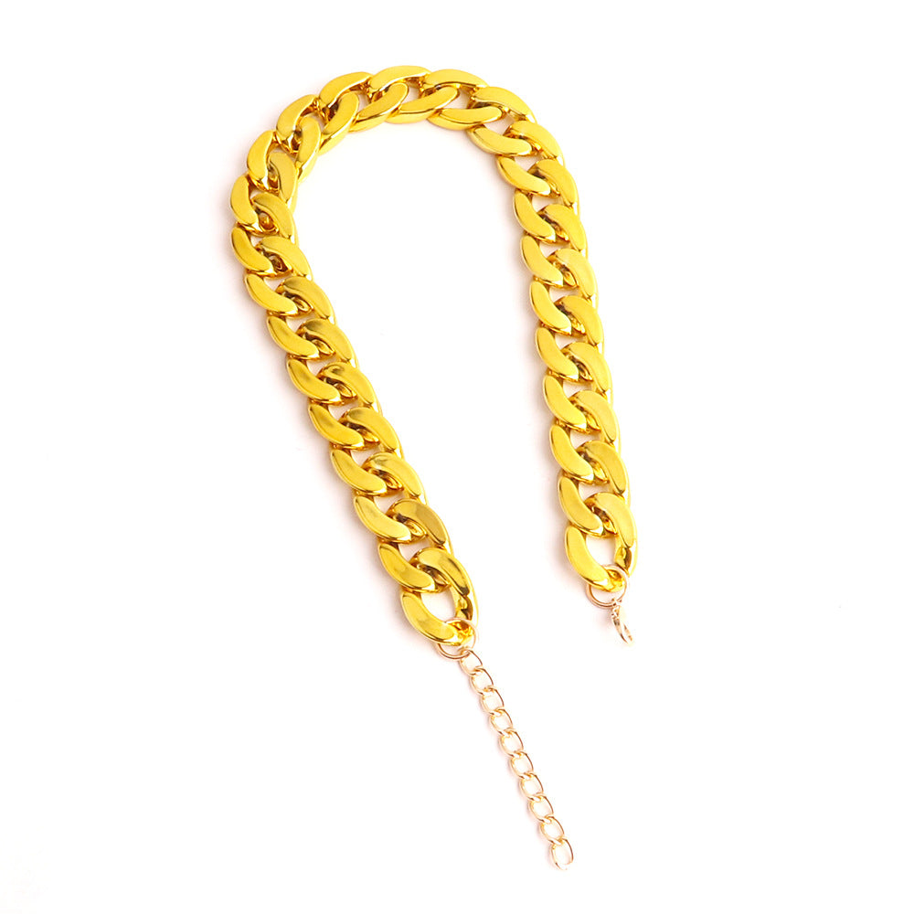Simple Acrylic Chain Necklace for Women - Colorful Electroplated Design
