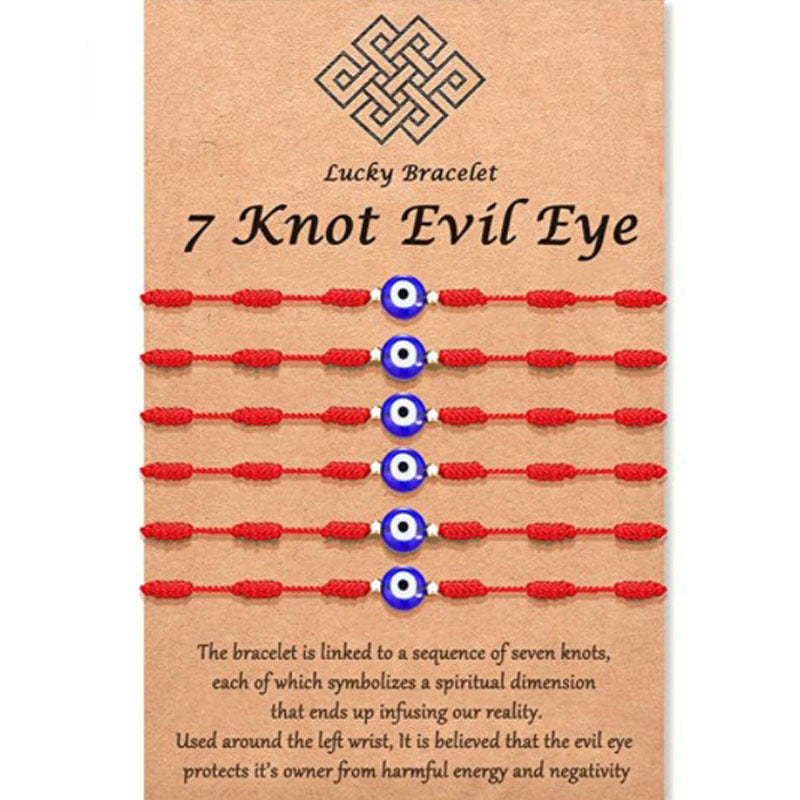 Evil Eye Bracelet Set - Blue Eye Braided Adjustable String Bracelets
