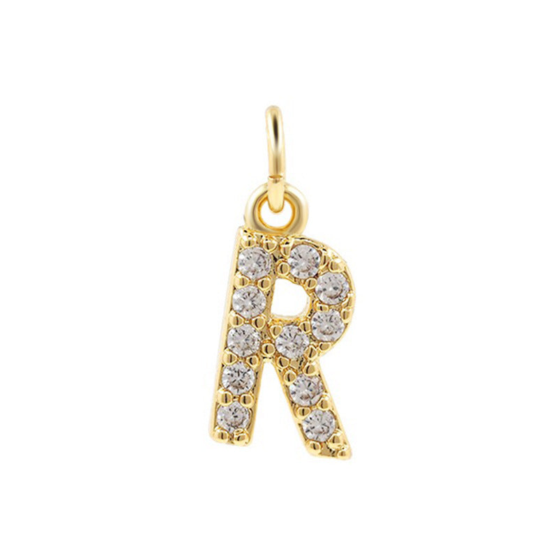 Bohemian 18K Gold Plated Alphabet Necklace with Zircon Charms