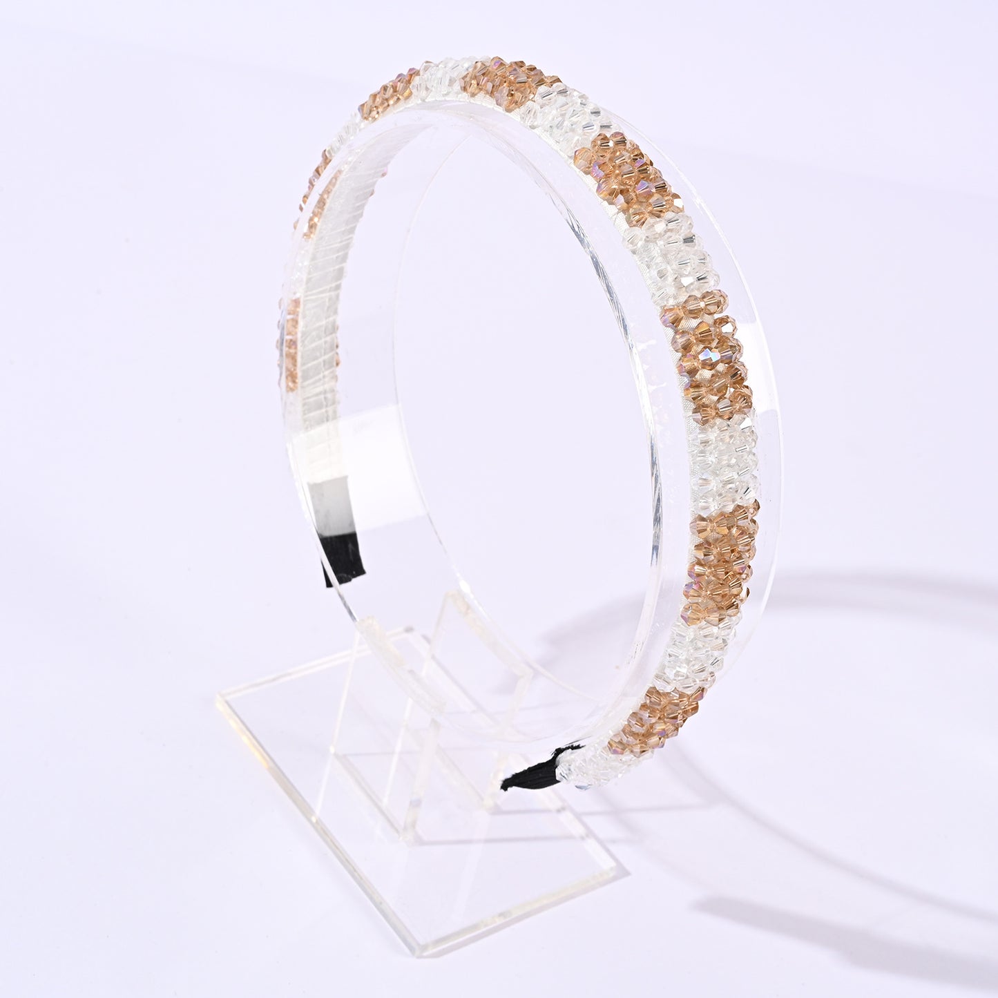 Retro Baroque Crystal Hair Band with Mixed Colors and Stripes