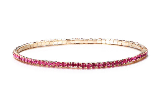 Geometric Elastic Rhinestone Crystal Bracelet 2.0mm Bridal Jewelry