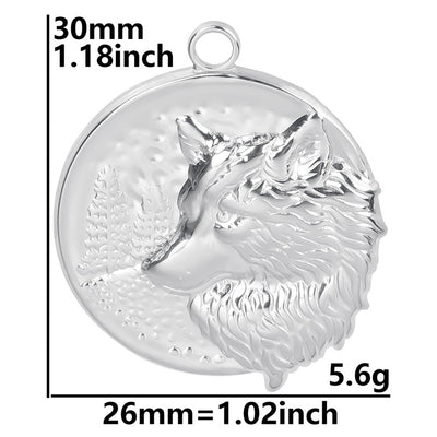 18K Gold Plated Stainless Steel Wolf Pendant Necklace