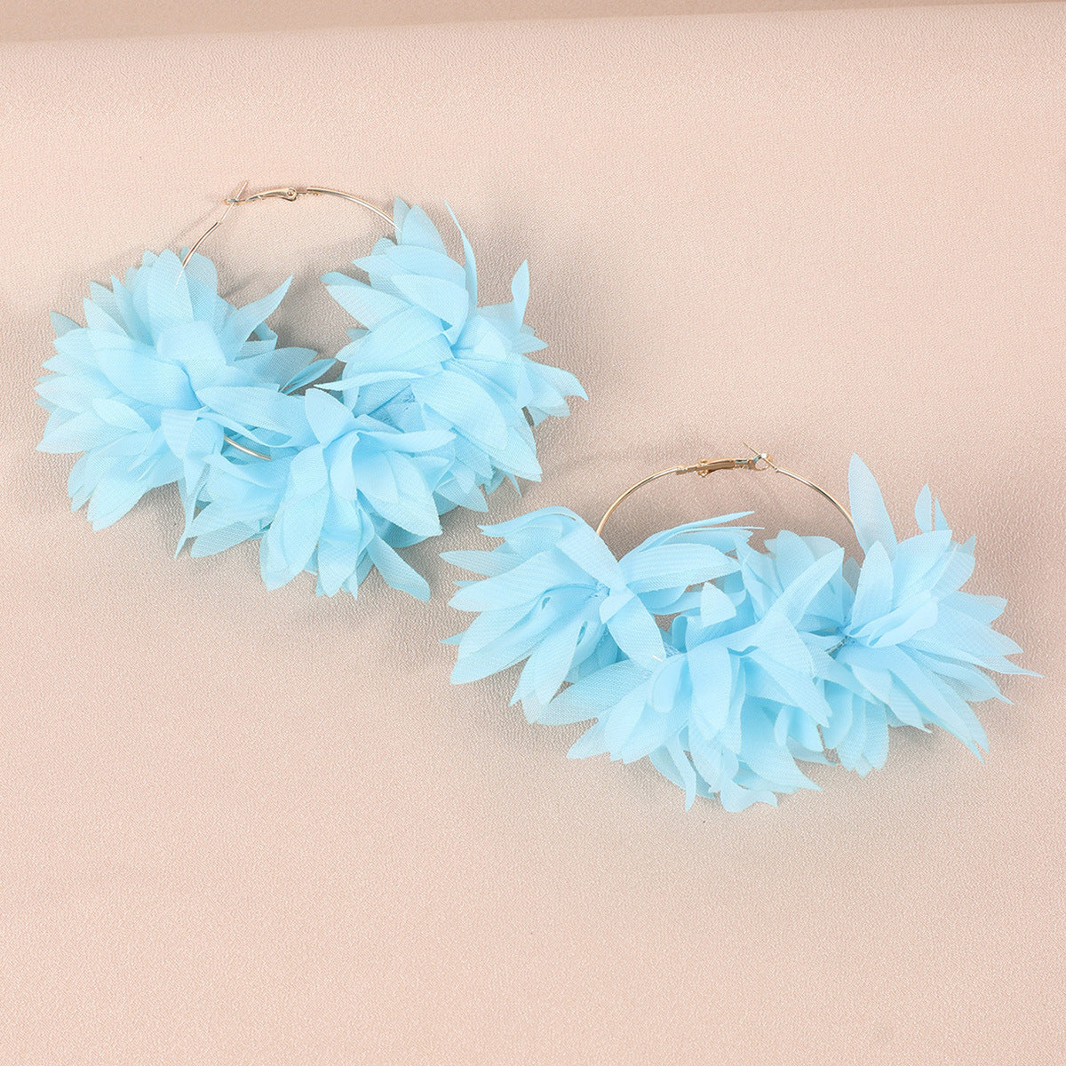 Simple Style Handmade Chiffon Flower Petal Women's Earrings