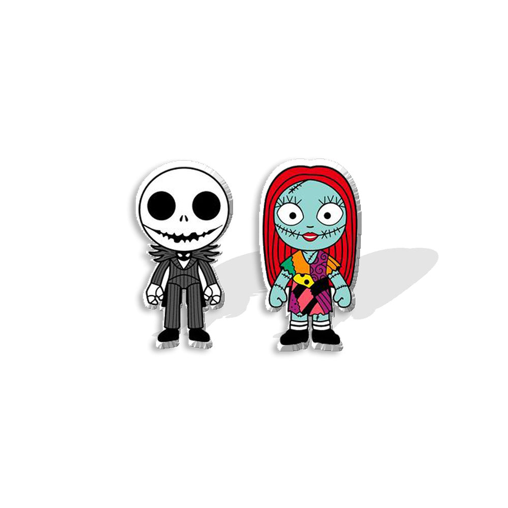 Cartoon Character Acrylic Asymmetric Earrings - Jack Skellington Design