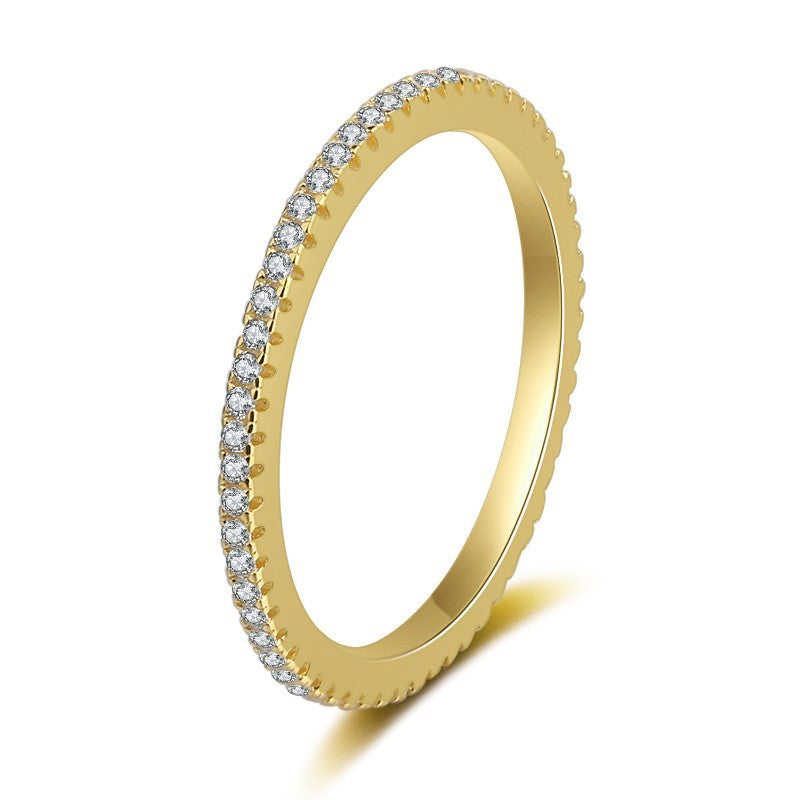 Retro Geometric 925 Sterling Silver Diamond Ring for Women