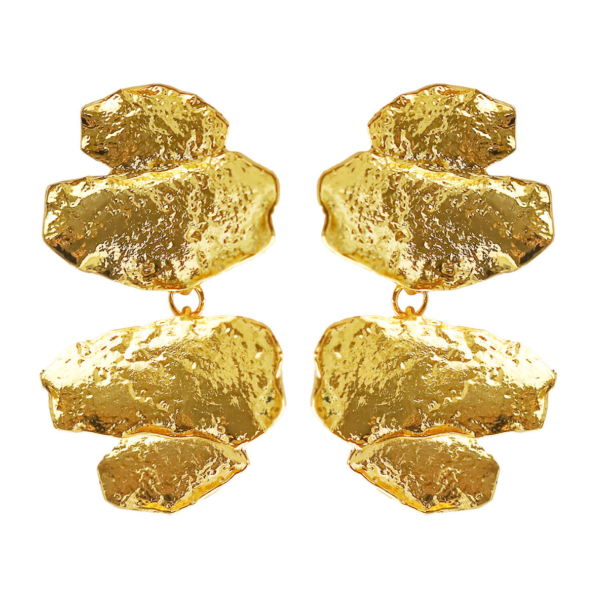 Elegant Irregular Gold Plated Alloy Drop Earrings