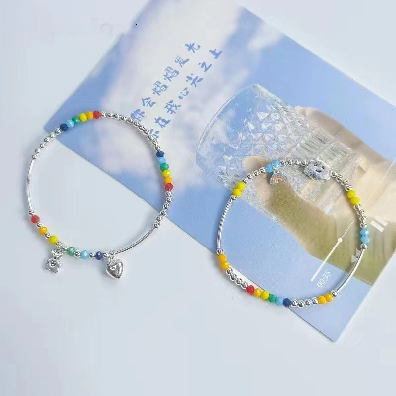 Sweetheart Alloy Pearl Rhinestone Bracelet for Women - Elegant Heart Design