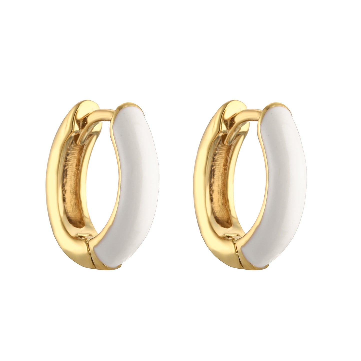 Candy Color Enamel Hoop Earrings for Women