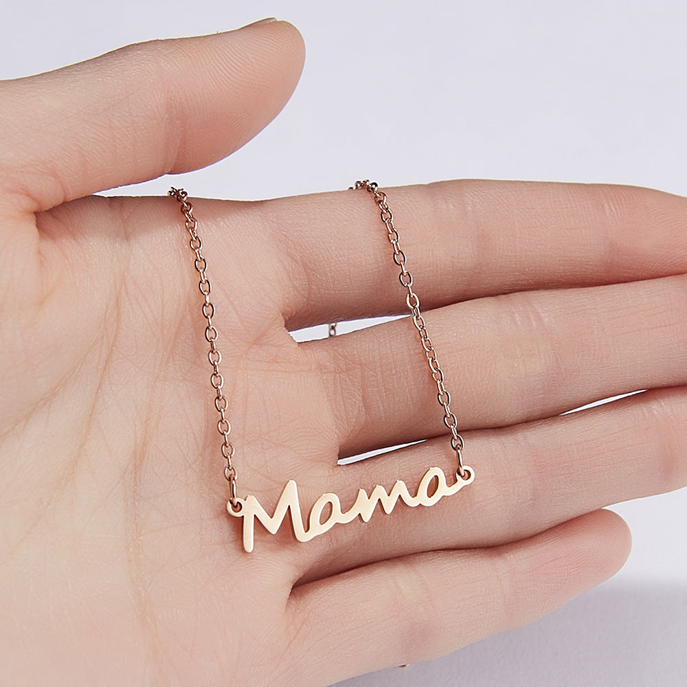 Casual Simple Style Letter Pendant Alloy Necklace for Women