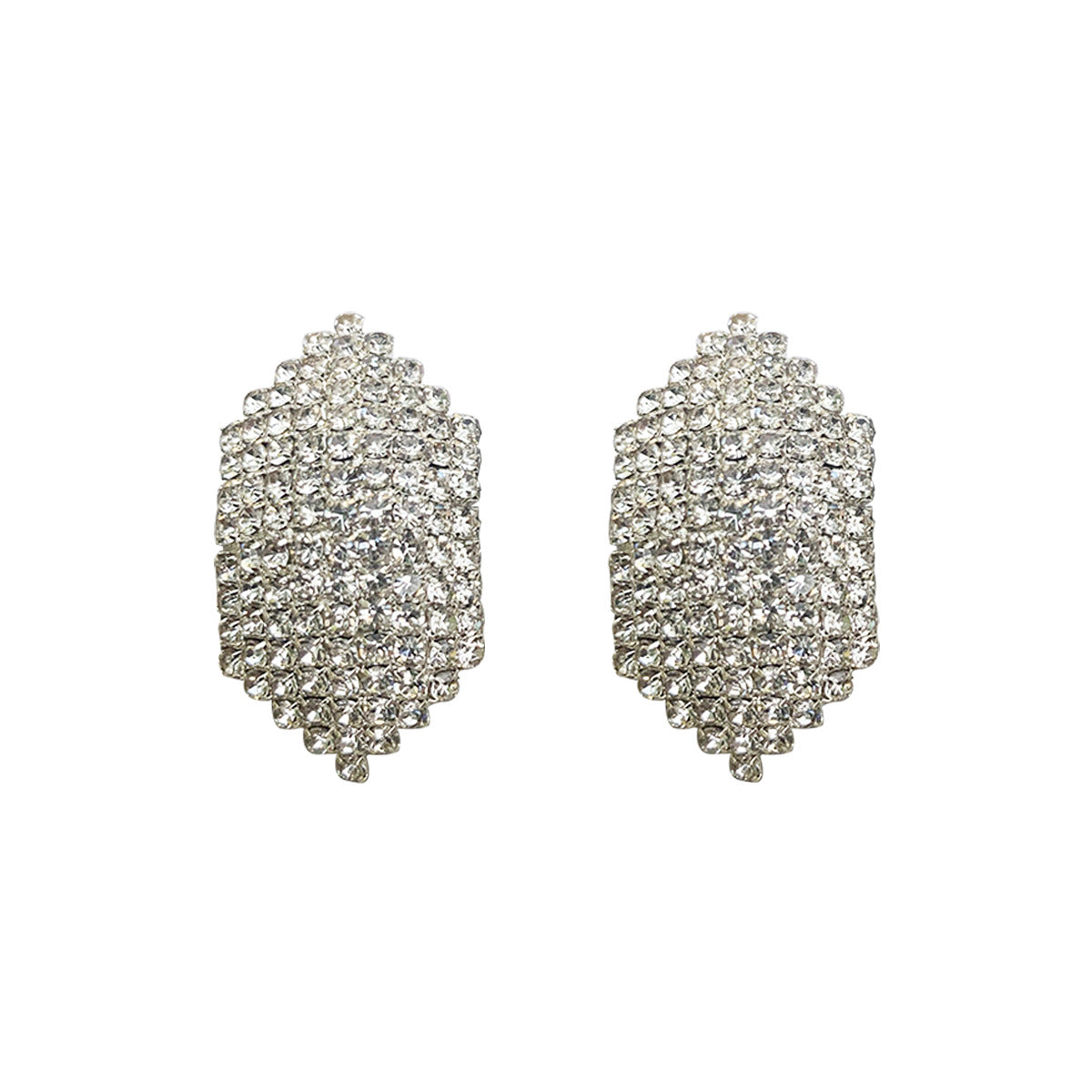 Gradient Rhinestone Statement Earrings for Parties