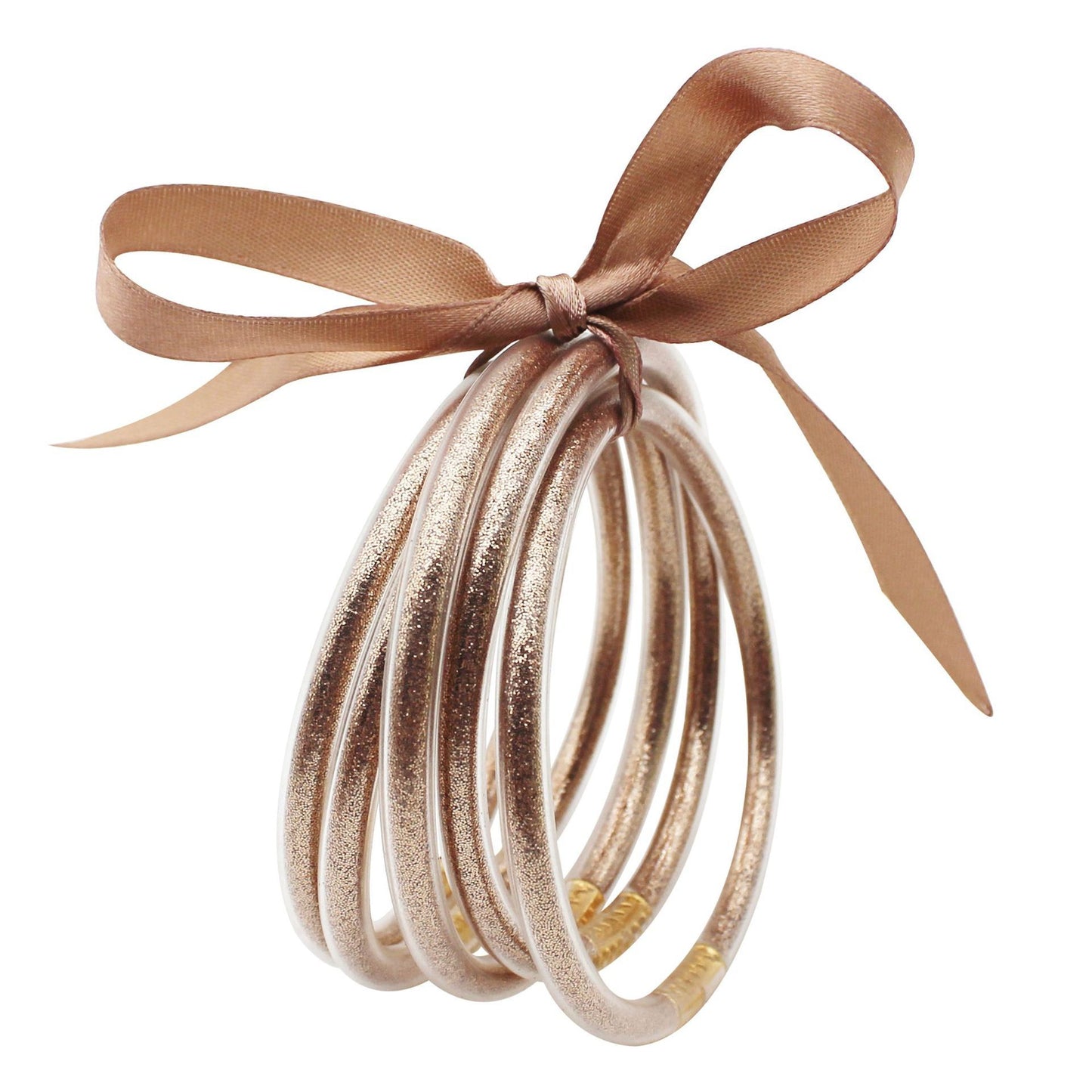 Fashion Multi-Layer Silicone Ribbon Glitter Women's Bangle Bracelet