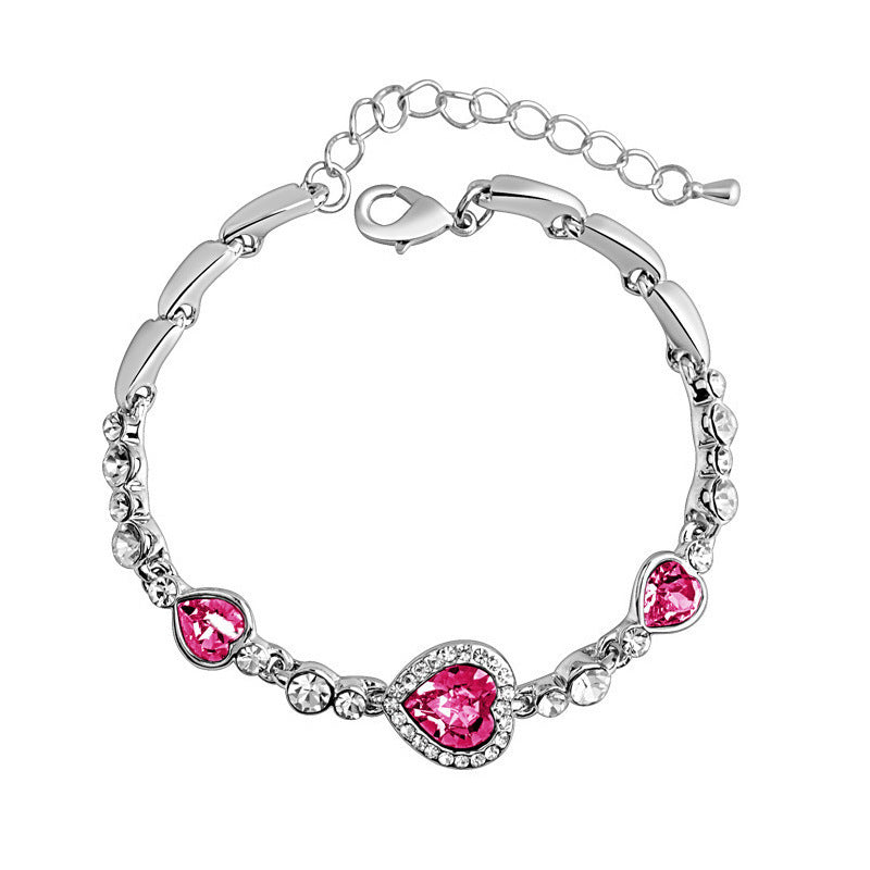 Fashion Heart Shape Crystal Gemstone Bracelet