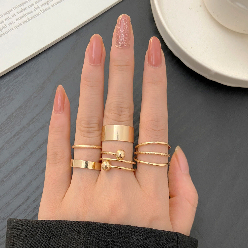 Creative Simple Stacking 7-Piece Ring Combination Set