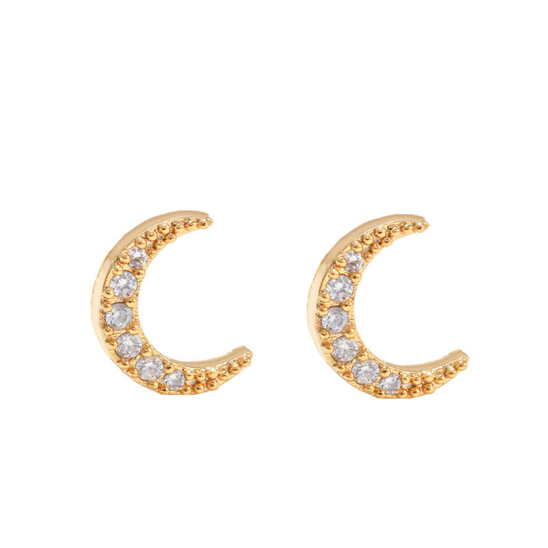 Fashion Fruit Zirconia Copper Earrings - 18k Gold Plated Studs for Women