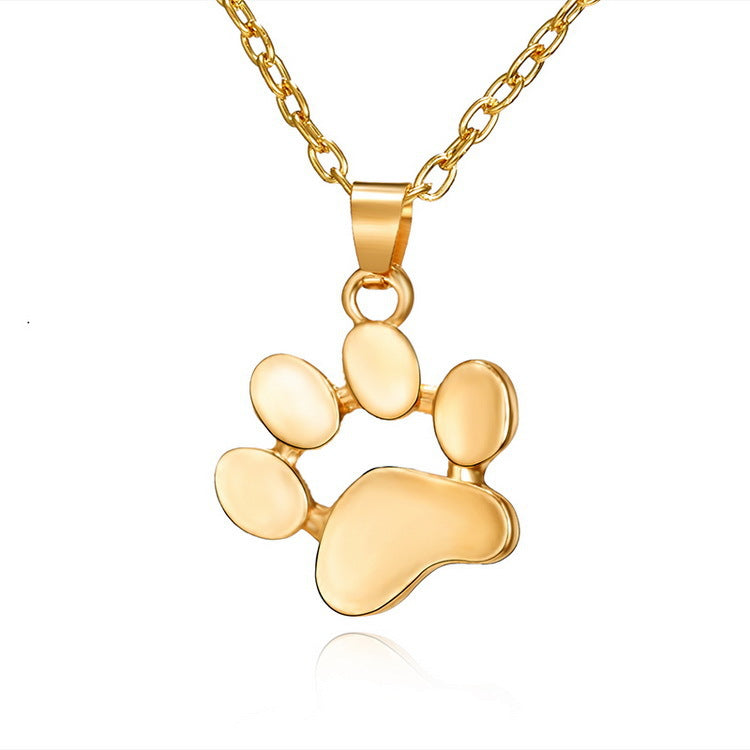 Cute Animal Paw Print Alloy Pendant Necklace