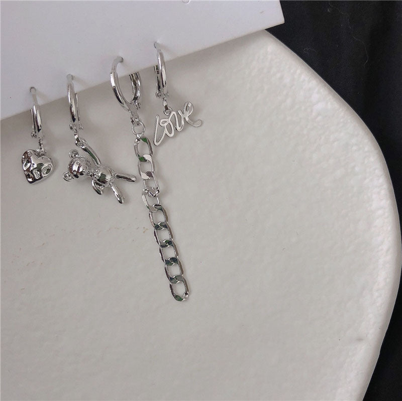 Elegant Bow Knot Shell & Rhinestone Flower Butterfly Women's Earrings - 1 Pair