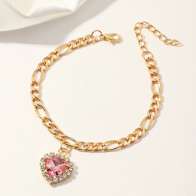 Fashion Simple Heart Zirconia Bracelet